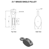 2.5 Inch Single Pulley Specs | Yacht Cleats